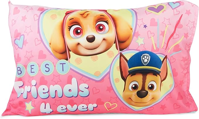 Paw Patrol Skye We're A Team 4 Piece Toddler Bedding Set - Includes Comforter, Sheet Set - Fitted + Top Sheet + Reversible Pillow Case for Girls Bed, Pink