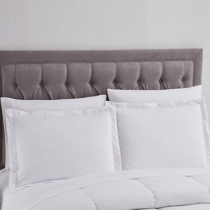 King Size Comforter Set 8 Piece Bed in a Bag with Bed Skirt, Fitted Sheet, Flat Sheet, 2 Pillowcases, 2 Pillow Shams, King, Dobby White