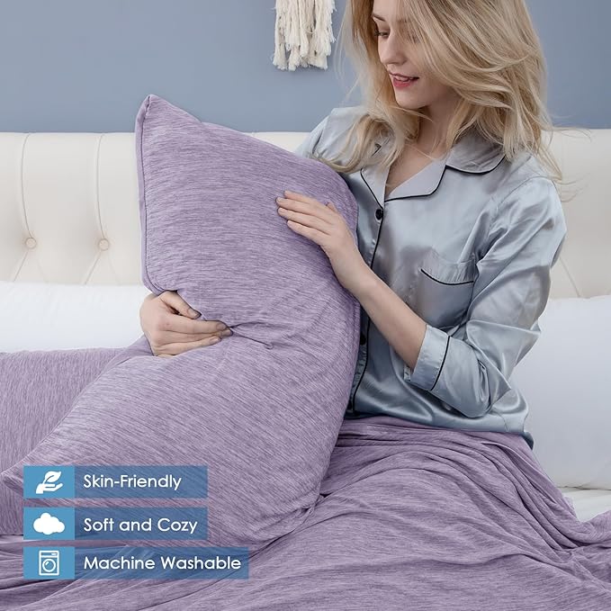 CHOSHOME Cooling Pillow Cases Zipper Pillow Covers Q-Max > 0.45 Zippered Pillowcases for Hot Sleepers, Soft, Breathable, Skin-Friendly, 2 Pack (King, 20"x36", Purple)