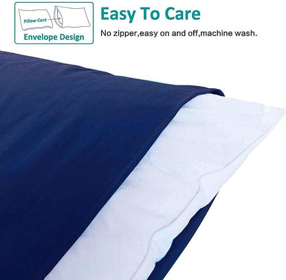NTBAY King Pillowcase Set - 2 Pack Brushed Microfiber 20x40 Pillowcases - Soft, Wrinkle-Free, Fade-Resistant, Stain-Resistant, Navy Blue Pillowcases with Envelope Closure - 20x40 Inches, Navy Blue