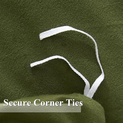 Ivellow Velvet Duvet Cover Queen Set Sage Green Comforter Cover 3Pcs Ultra Soft Cover Breathable Solid Luxury Flannel Velour Duvet Cover Zipper Closure Corner Tie