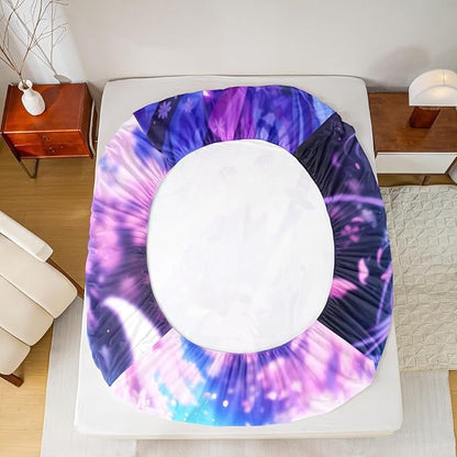 Erosebridal Anime Girl Full Bedding Set for Kids, Kawaii Japanese Anime Fitted Sheet Cartoon Girl Bed Sheets Sci Fi Style Japanese Animation Sheets for Kids Girls Teens Adult Bedroom
