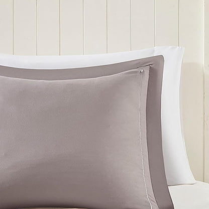 Madison Park - MPE10-614 Essentials Larkspur Comforter Set, Twin/Twin XL, Charcoal/Grey