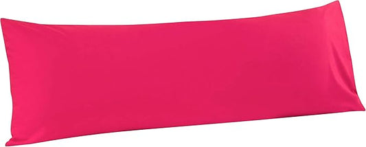 FLXXIE Body Pillow Cover - Super Soft Microfiber 20x54 Body Pillow Case - Envelope Closure, Wrinkle, Stain Resistant 20x54 Long Pillowcase, Magenta