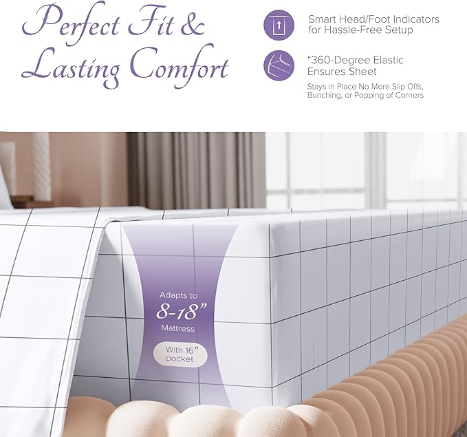 Carressa Linen Luxury Egyptian Cotton California King Printed Sheet Set - 600 Thread Count Extra Long Staple 4 PC Set, Window Pane Cal King Printed Sheets, Soft, Cooling Sheets Upto 18 in Deep Pocket