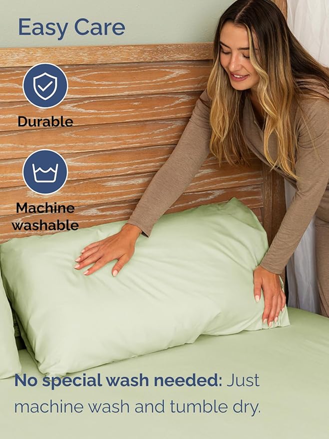 Extra Deep Twin XL Sheet Set - 4 Piece Breathable and Cooling Sheets - Hotel Luxury Bedding for Women, Men, Kids & Teens - Easy & Secure Fit - Soft and Wrinkle Free - Extra Deep Pockets - Light Sage