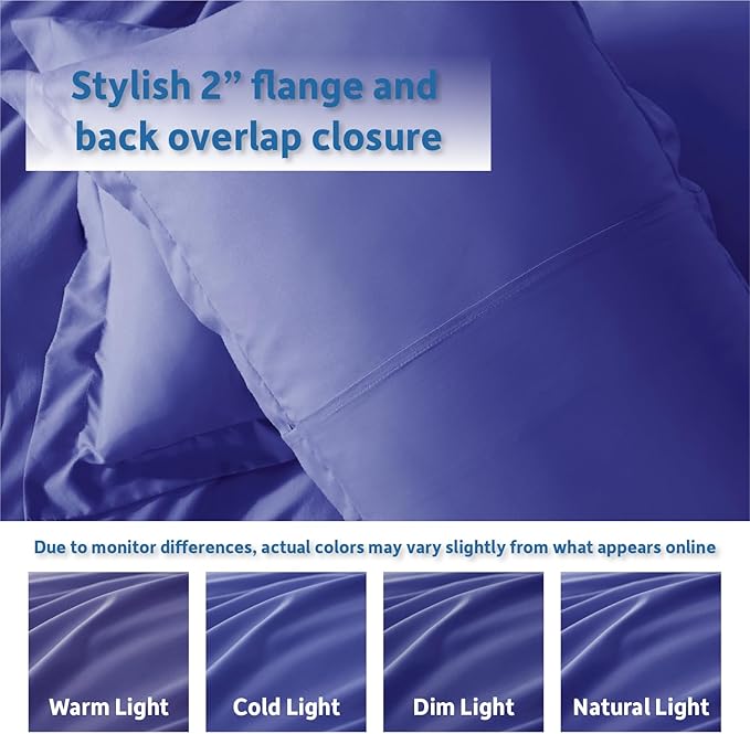 Nestl Royal Blue Duvet Cover Queen Size - Soft Double Brushed Queen Duvet Cover Set, 3 Piece, with Button Closure, 1 Duvet Cover 90x90 inches and 2 Pillow Shams