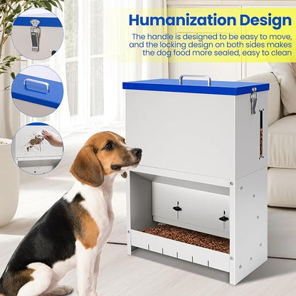 22lbs Gravity Dog Feeder - Automatic Dog Feeder Large Breed | Dog Food Dispenser,Adjustable Feeding Speed,Two Installation Method,Solid Material, Viewing Window Design,for Cat Dog
