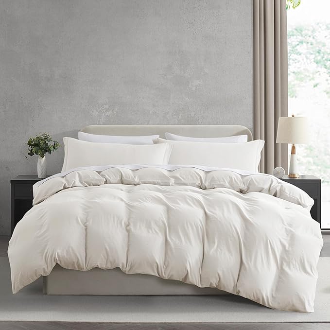 Nestl Twin Duvet Cover Set - Soft Prewashed Off White Duvet Cover Twin/Twin XL, 2 Piece, with Zipper Closure, 1 Duvet Cover 68x90 inches and 1 Pillow Sham - No Comforter