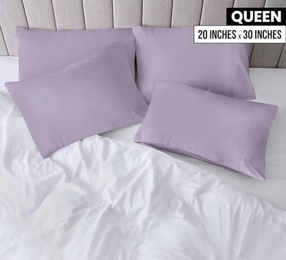 Utopia Bedding Queen Pillow Cases - 4 Pack - Envelope Closure - Soft Brushed Microfiber Fabric - Shrinkage and Fade Resistant Pillow Covers Queen Size 20 X 30 Inches (Queen, Lavender)
