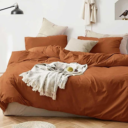 ETDIFFE King Size Burnt Orange Comforter Set, 3pc Terracota Aesthetic Modern Bedding Set - Soft & Lightweight Caramel Rust All Season Microfiber Down Alternative Bed Comforter with 2 Pillow Shams