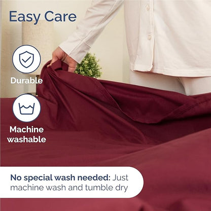 Full 6 Piece Sheet Set - Comfy Breathable & Cooling - Ultra Soft Hotel Luxury Bedding Set w/ 8-16 Inch Deep Pockets - 1 Flat & 1 Fitted Sheet & 4 Pillowcases - Wrinkle Free and Easy Care - Burgundy