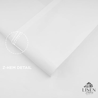 Linen Home 100% Cotton Percale Pillowcases Standard/Queen Size, Set of 2, Crisp, Cool & Breathable for Hot Sleepers, Long Staple Combed Cotton, Snow White, 20x30