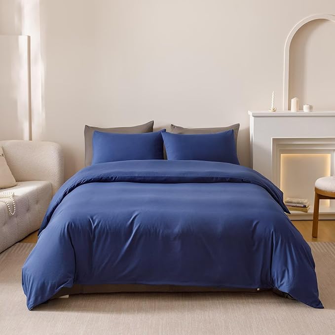 Cottonight Royal Blue Comforter Sets Queen Bright Blue Bedding Comforter Queen Size Quilts Blanket Ultra Soft Breathabe Solid Bedding Set for Women Men Adults Teens