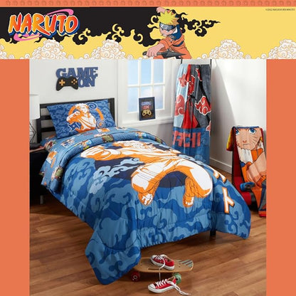 Naruto Anime Kids Bedding Super Soft Cozy 2 Piece Microfiber Reversible Comforter & Pillowcase Set, Twin/Full (Officially Licensed Product) By Franco