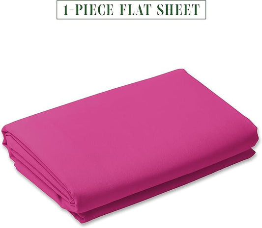 Luxury Flat Sheet on Amazon Elegant Comfort Wrinkle-Free 1500 Premier Hotel Quality 1-Piece Flat Sheet, King Size, Pink