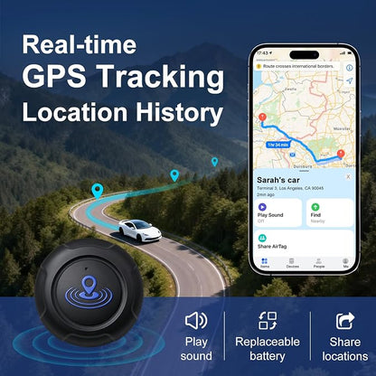 Car Tracker No Subscription, GPS Tracker for Vehicles No Subscription, Magnetic Vehicle Tracker with Real-Time Tracking, IP67 Waterproof Car GPS Tracker for Cars, Motorcycles, Kids, Pets & Luggage