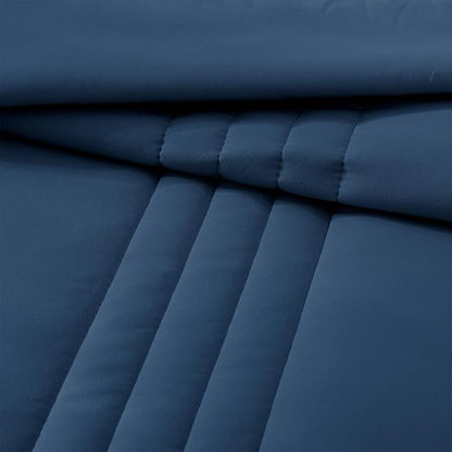 Monbix Full Size Comforter Set - 7 Pieces Serenity Blue Bed in a Bag, Full Size Bedding Sets with Comforters, All Seasons Comforter with Sheets,Pillowcases & Shams