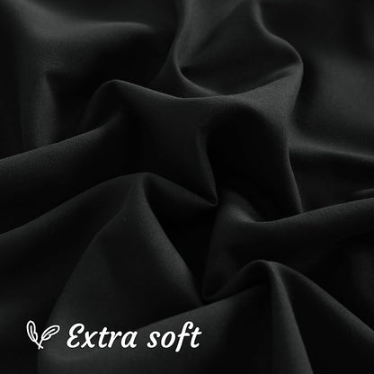 NTBAY Standard Pillow Cases Set of 2, 2 Pack Brushed Microfiber 20x26 Pillow Cases, Soft, Wrinkle, Fade, Stain Resistant Black Pillow Cases with Envelope Closure, 20x26 Inches, Black