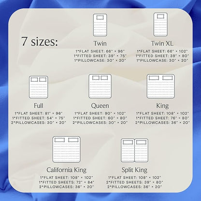 LuxClub 4 PC Sheet Set Bed Sheets Deep Pockets 16" Eco Friendly Wrinkle Free Cooling Machine Washable Hotel Bedding Silky Soft - Marine Blue King