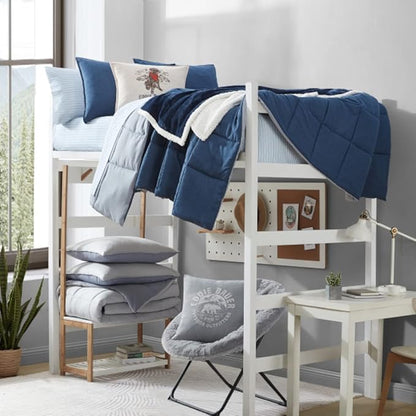 Eddie Bauer - Queen Sheets, Cotton Percale Bedding Set, Crisp & Cool Home Decor (Ticking Stripe Light Blue, Queen)