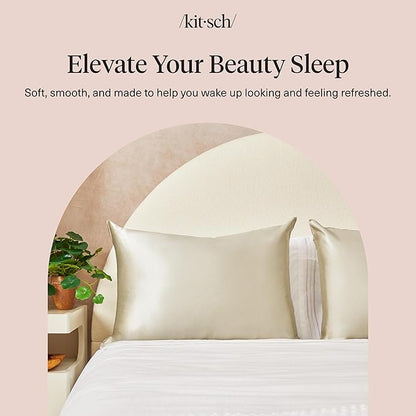 Kitsch Satin Pillowcase with Zipper for Hair & Skin - Softer Than Silk Pillow Cases, Smooth Cooling Satin Pillow Case, Wrinkle-Free, Machine Washable - Pillow Cases Standard Size (19x26) - Sage