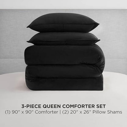 Juicy Couture Black Velour Full/Queen Comforter Set - 3 Piece Luxury Bedding Ensemble