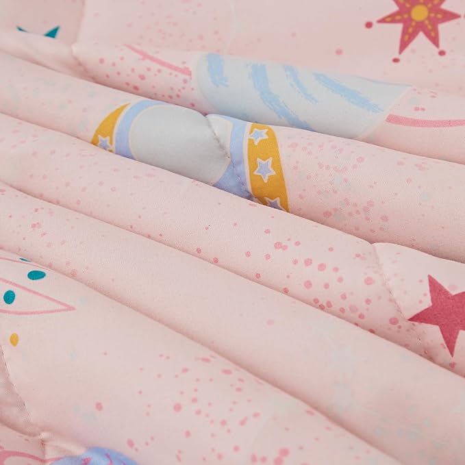 Twin Comforter Set for Girls-3 Pieces Space Glow in the Dark Twin Bedding Sets for Kids,1 Comforter,1 Sham and 1 Decor Pillow