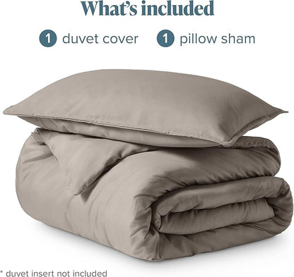 Bare Home Bedding Duvet Cover Extra Long Size - Premium 1800 Super Soft Collection - Lightweight, Cooling - Soft Breathable Bedding Duvet Cover (Twin/Twin XL, Khaki)