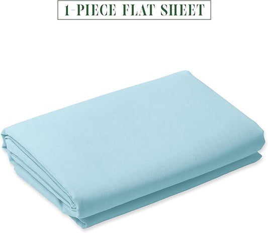 Luxury Flat Sheet on Amazon Elegant Comfort Wrinkle-Free 1500 Premier Hotel Quality 1-Piece Flat Sheet, Queen Size, Aqua