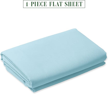 Luxury Flat Sheet on Amazon Elegant Comfort Wrinkle-Free 1500 Premier Hotel Quality 1-Piece Flat Sheet, King Size, Aqua