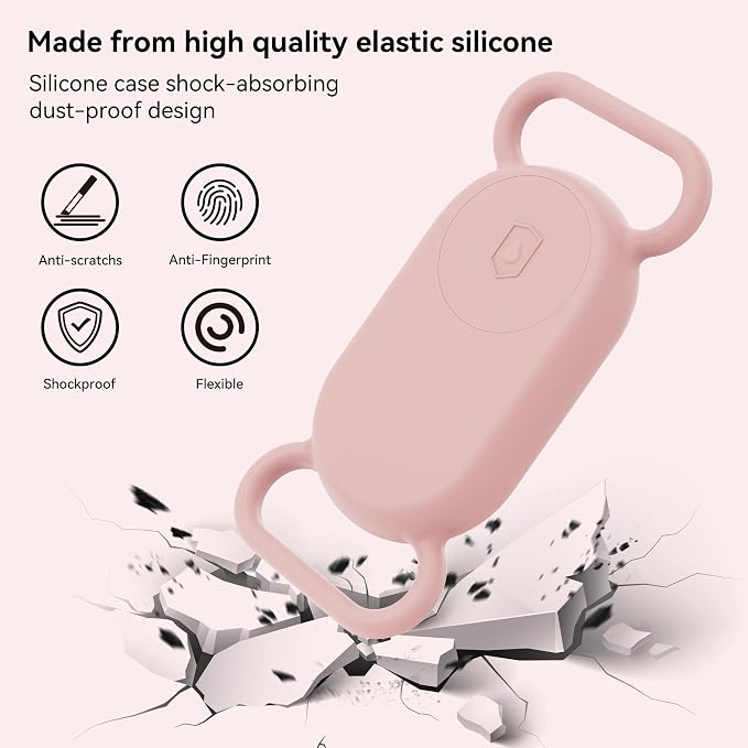 Waterproof Silicone Case Holder for Galaxy Smarttag2, 2 Pack Pet Dog Cat Collars, Anti-Lost Scratch Resistant Holder Accessory Protective Cover for Samsung Galaxy Smart tag2 (Pink/Blue)