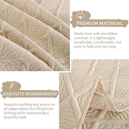 Yiran Camel Quilt Set King Size, 3 Piece Reversible Bedspreads Bedding Set, Fall Diamond Pattern Coverlet for All Season with 2 Pillow Shams (King, 106x96 Inch)