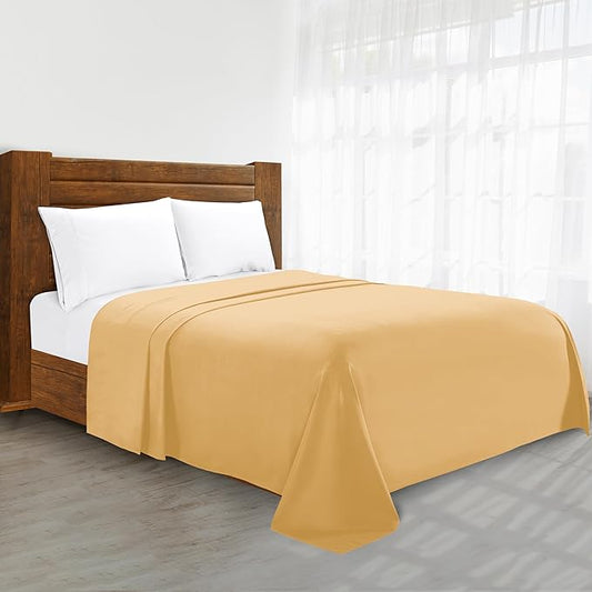 Luxury Flat Sheet on Amazon Elegant Comfort Wrinkle-Free 1500 Premier Hotel Quality 1-Piece Flat Sheet, King Size, Gold