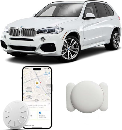 GPS Tracker for Vehicles, 1PCS Tracker Device for Vehicles, Work with Find My (iOS Only), Tracking Devices for Cars Hidden with Magnetic Case, No Monthly Fee Car Tracker, White