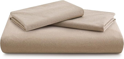 LOVQUE Bedding Duvet Cover Queen Size, 100% Washed Cotton Linen Like Natural Bedding Set with Zipper Closure (No Comforter), 90x90, Linen Grey