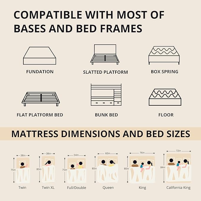 EGOHOME 14 inch Firm Queen Mattress, Memory Foam Mattress with Cooling Cover, Bed in a Box, CertiPUR-US Certified, Breathable and Supportive, Made in USA, 60''x80''x14'' Black