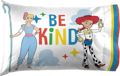 Jay Franco Kids Sheet Set with Fitted, Flat Sheets & Pillow Cover - Ultra-Soft Bedding with Pillowcase for Room Decor, White - Toy Story, 3 Piece Twin