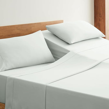 UGG Hedi Split King Sheet Set 5-Piece Luxury Cooling Sheets Deep Pockets Premium Bedding with 2 Shams Hypoallergenic Machine Washable Soft Lightweight Set for Adjustable Bed, Split King, Mineral Green