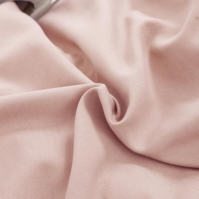 CLOTHKNOW Pink King Size Comforter Set Dusty Rose Bedding Comforter Sets Grils Women Soft Blush Mauve Comforter Cozy