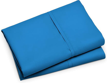 Bare Home Microfiber Pillow Cases - King Size Set of 2 - Cooling Pillowcases - Double Brushed - Medium Blue Pillowcases 2 Pack - Easy Care (King Pillowcase Set of 2, Medium Blue)
