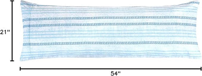 Elegant Comfort Ultra Soft 1-Piece Set Striped Print Pillowcases - 1500 Premium Hotel Quality Microfiber, Soft and Smooth Hidden Zipper Closure 1-Piece Pillow Covers - Body Pillowcase, Traci Aqua