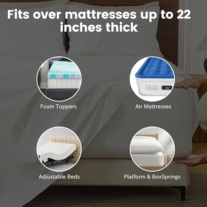 Bedlifes 100% French Flax Linen Sheets Set King Size - 6 Piece Extra Deep Pocket 18-24",Soft Breathable King Bed Sheets with Temperature Regulating & Moisture-Wicking(Blush Pink