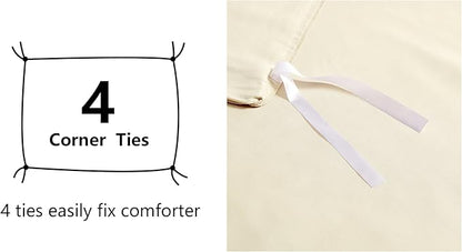 Amazon Basics Lightweight Microfiber 3-Piece Duvet Cover Set with Zipper Closure, King, Beige, Solid