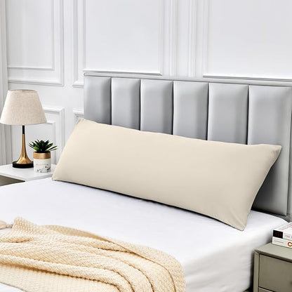 Warmstar Cotton Body Pillow Cover 1 Pack, 600 Thread Count Body Pillow case 20"x54"Soft Breathable with Envelope Closure,Ivory White