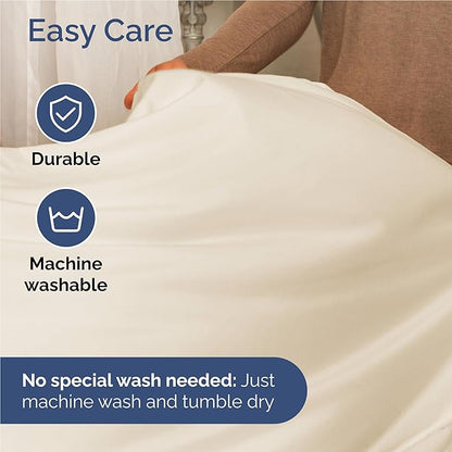 Twin XL 4 Piece Sheet Set - Comfy Breathable & Cooling - Ultra-Soft Hotel Luxury Bedding Set w/ 8-16 Inch Deep Pockets - 1 Flat & 1 Fitted Sheet & 2 Pillowcases - Wrinkle Free & Easy Care - Off White