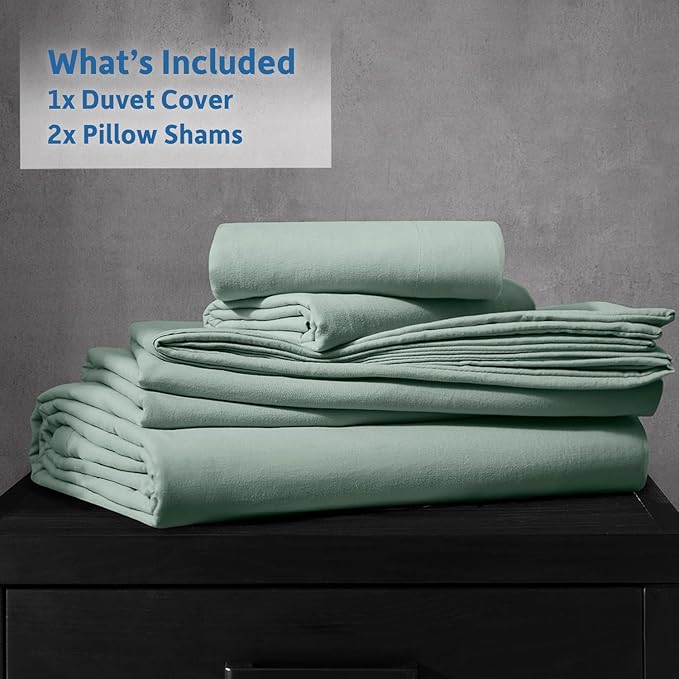 Nestl Twin Duvet Cover Set - Soft Prewashed Sage Green Duvet Cover Twin/Twin XL, 2 Piece, with Zipper Closure, 1 Duvet Cover 68x90 inches and 1 Pillow Sham