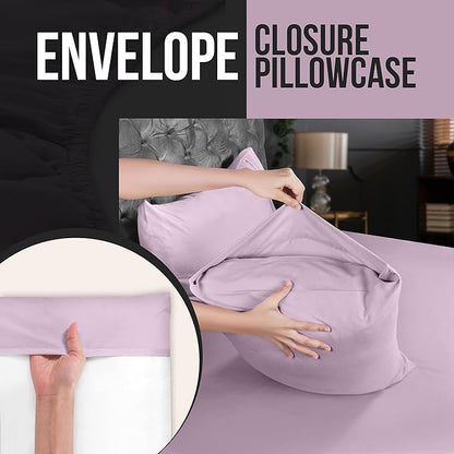 Utopia Bedding Queen Pillow Cases - 4 Pack - Envelope Closure - Soft Brushed Microfiber Fabric - Shrinkage and Fade Resistant Pillow Covers Queen Size 20 X 30 Inches (Queen, Lavender)