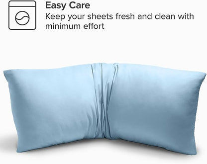 Bare Home Microfiber Body Pillow Cover - Ultra Soft - Cooling Pillowcase - Double Brushed - Pillowcase with Zipper Closure - Easy Care (20''x54'' Body Pillow Cover, Light Blue)