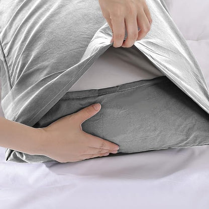 SDIII 3PCS Gray Comforter Set Full, Soft and Breathable Microfiber Lightweight Comforter Full Grey, Hotel Luxury Grey Bedding Set All Season